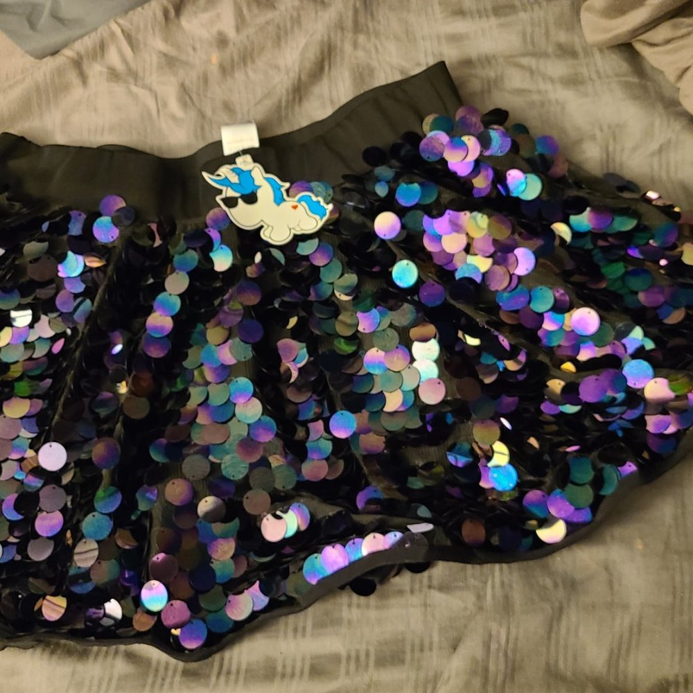 iHeartRaves | Black Disco Mermaid Sequin Mini Skirt - Festival Rave